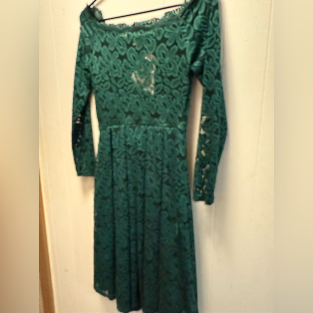 NWT:  Miss May Retro Gorgeous City Elegant Green Lace Dress Size XS